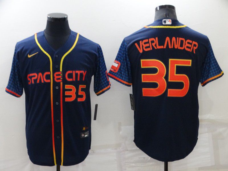 Men Houston Astros #35 Verlander Blue City Edition Game Nike 2022 MLB Jerseys